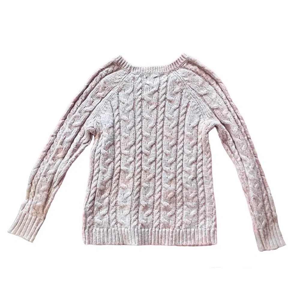 American Eagle Fishermen Cable Knit Sweater Metallic Pink size Small